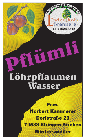 Spirituose „Pflümli“ mit Fruchtauszug